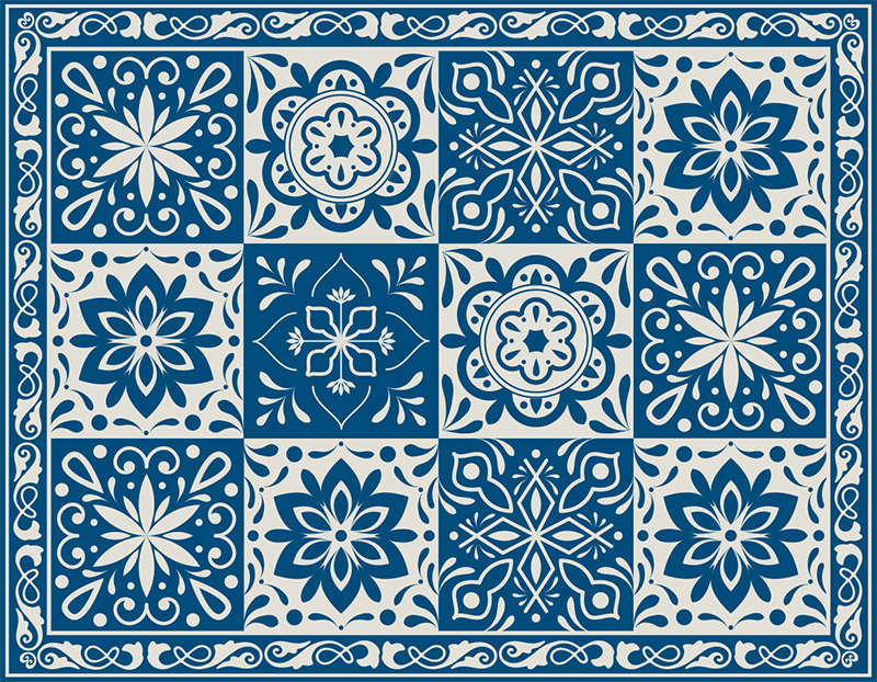 Ceramic Pattern tile vinyl rug - TenStickers