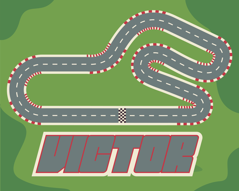Personalized Raceway custom vinyl rug - TenStickers