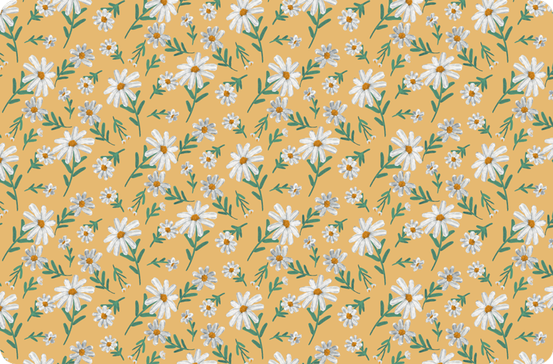 Daisy Pattern floral vinyl rug - TenStickers