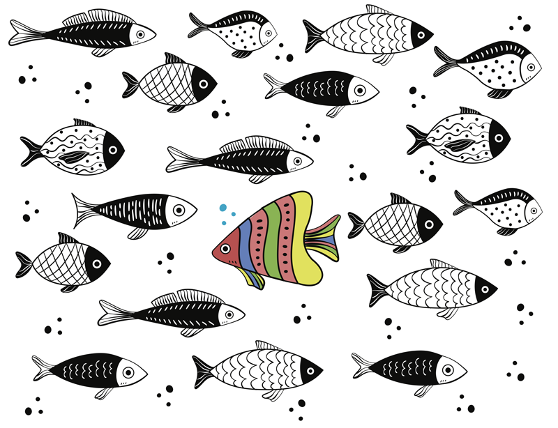 Fish Pattern animal vinyl rug - TenStickers