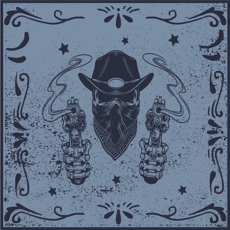 Cowboy Duel Imagery game vinyl rug - TenStickers