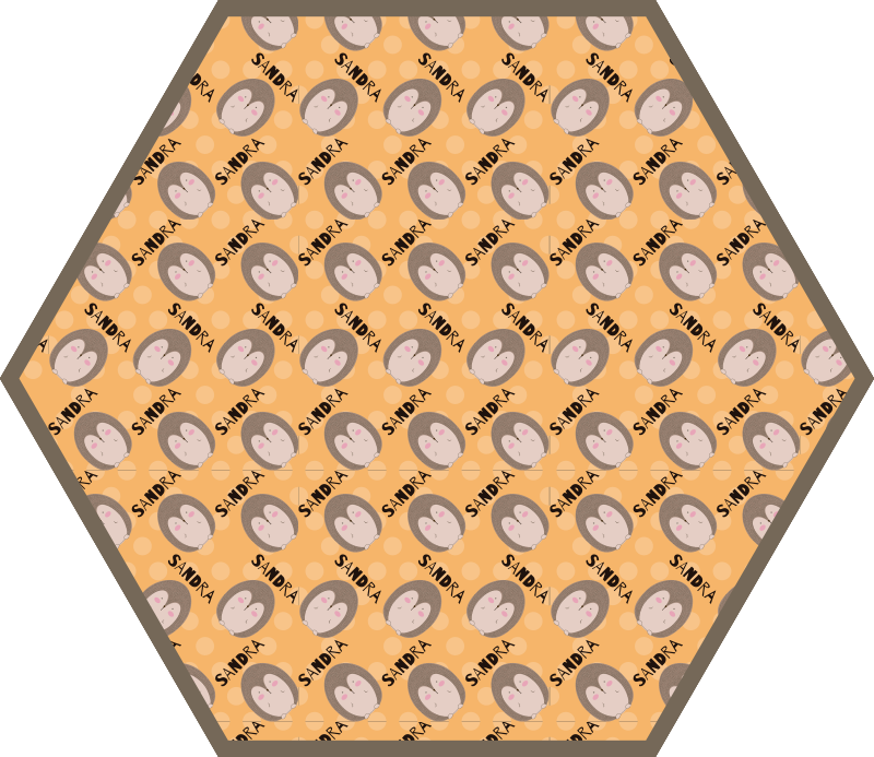 Personalized Hearts custom vinyl rug - TenStickers