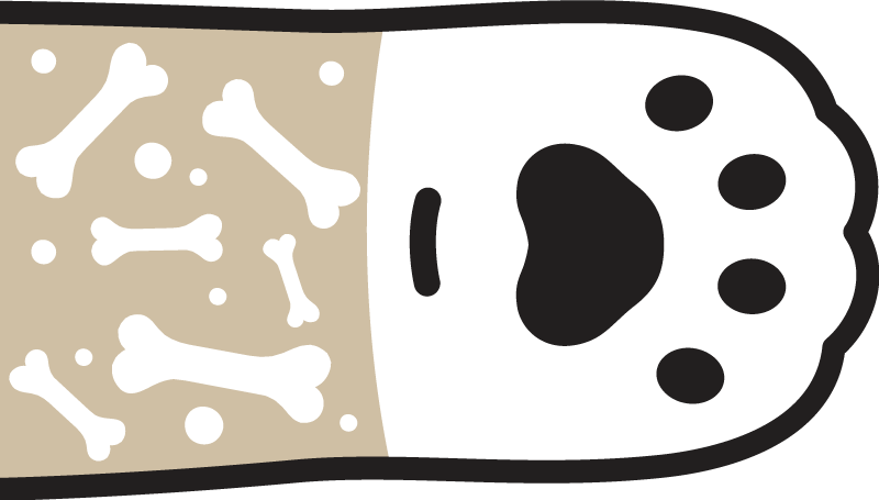 Dog paw print and bone animal rug - TenStickers