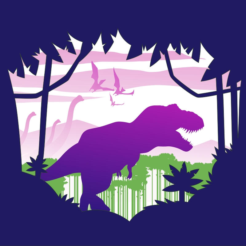 Dinosaur Silhouette kids vinyl rug - TenStickers