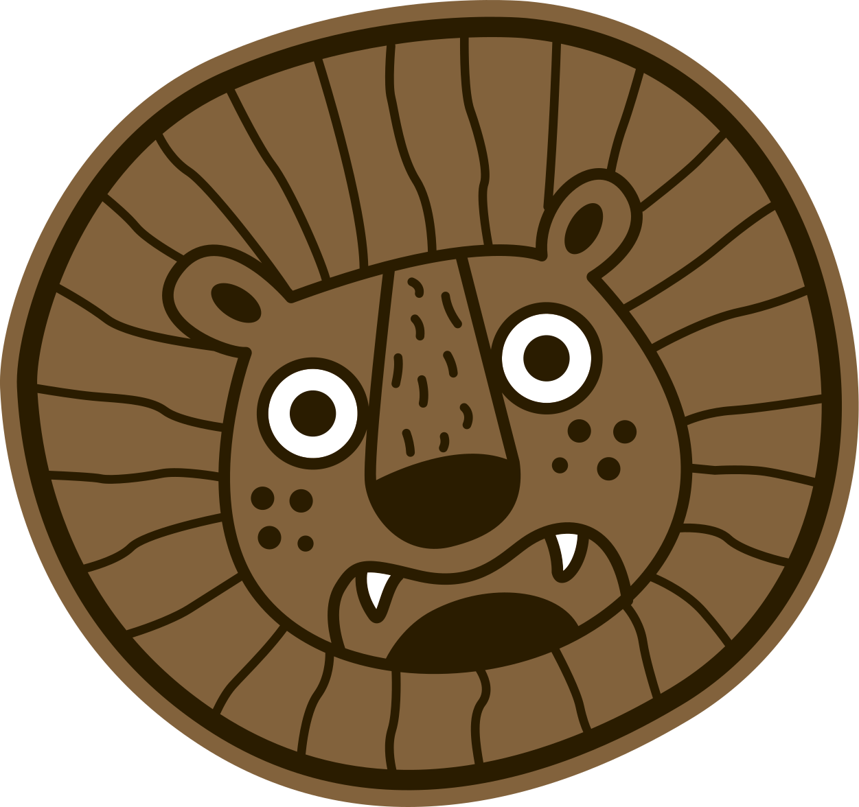 Lion Cartoon Circle kids vinyl rug - TenStickers