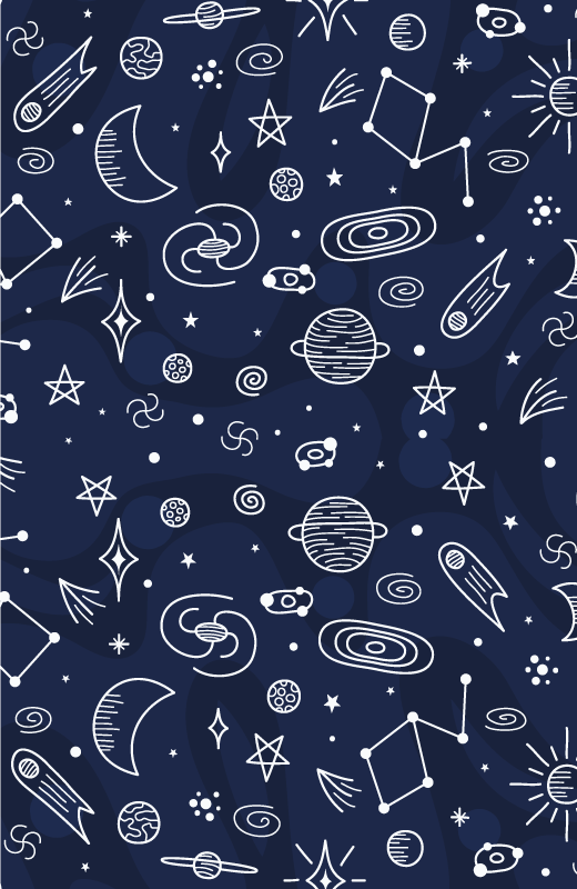 Cosmic Themed Space kids vinyl rug - TenStickers