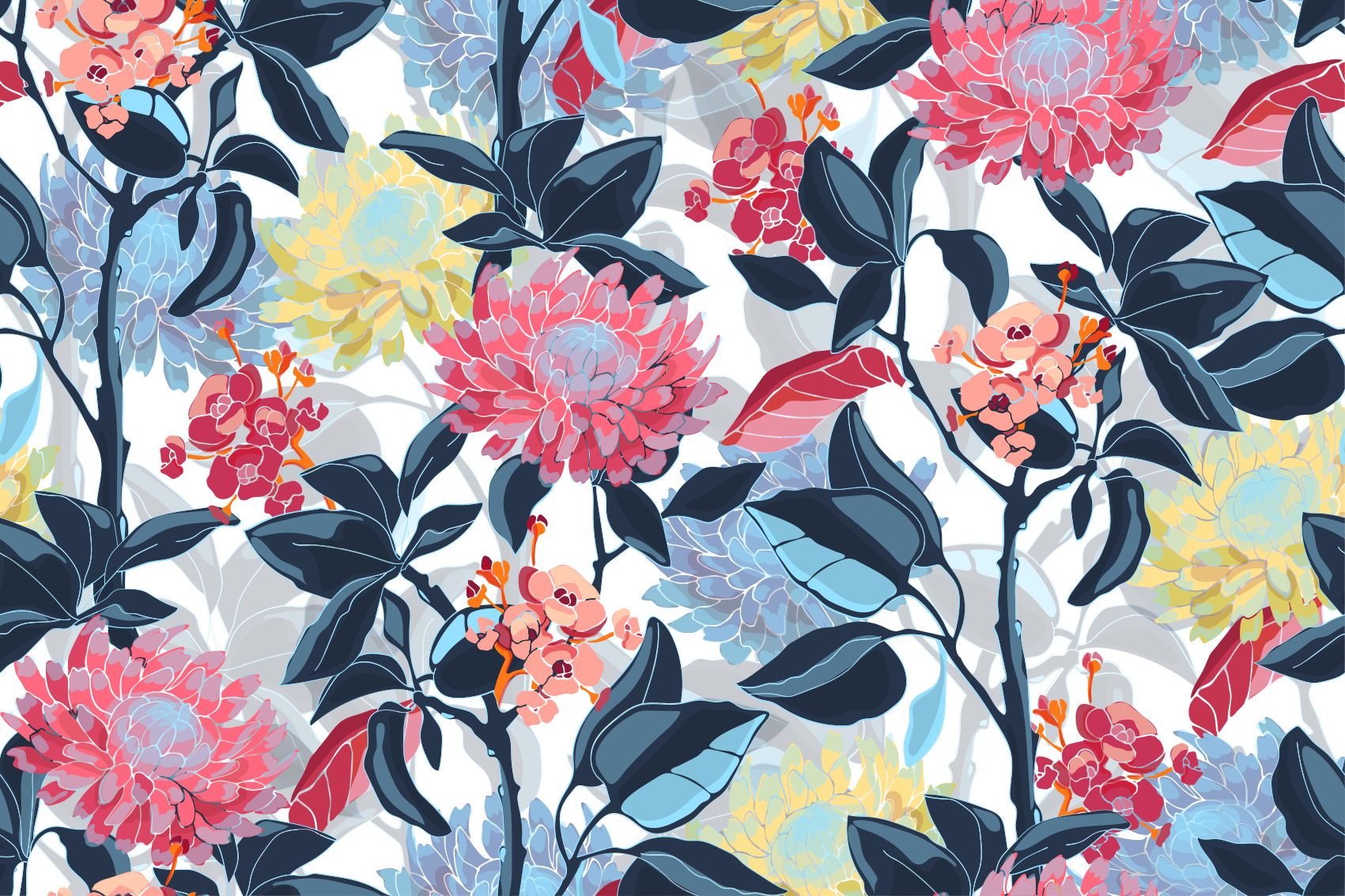 Floral Arrangement Detail floral vinyl rug - TenStickers