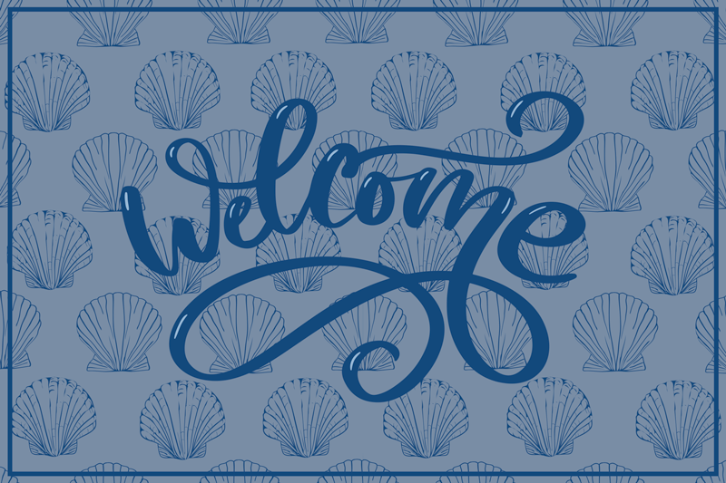 Seashell Welcome Script custom rug - TenStickers
