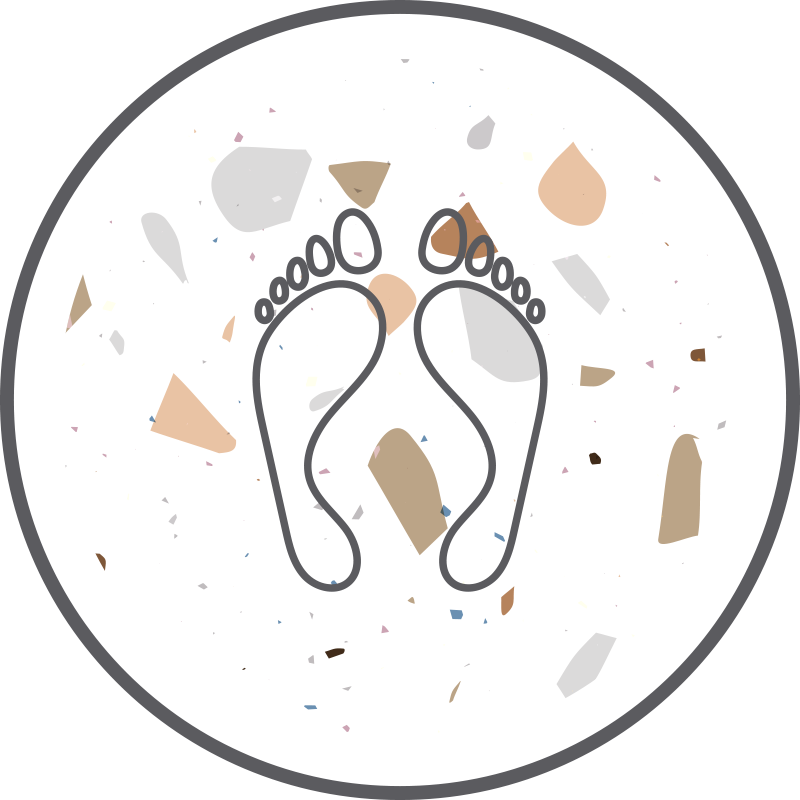 terrazzo footprints bathroom flooring - TenStickers