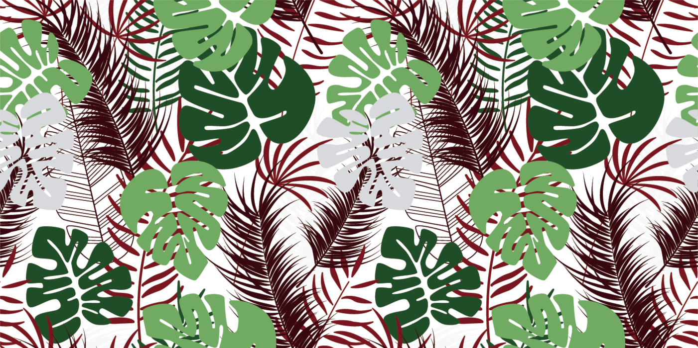 Tropical Foliage Overlay floral rug - TenStickers