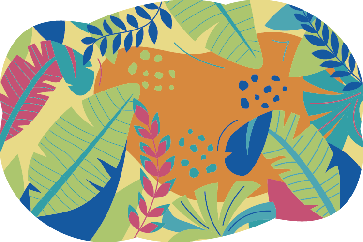 Tropical Foliage Motif nature vinyl rug - TenStickers