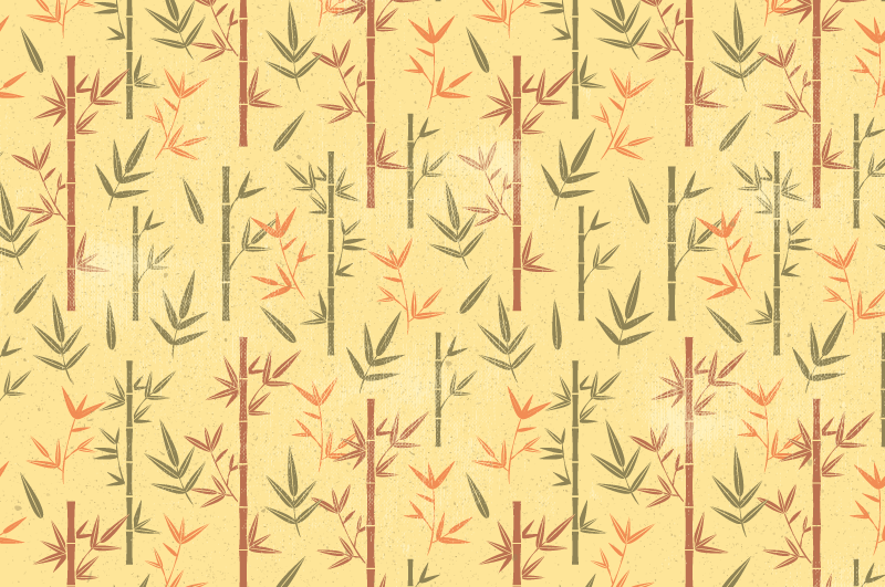 Botanical Bamboo floral vinyl rug - TenStickers