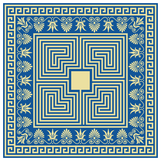 Geometric Mosaic tile vinyl rug - TenStickers