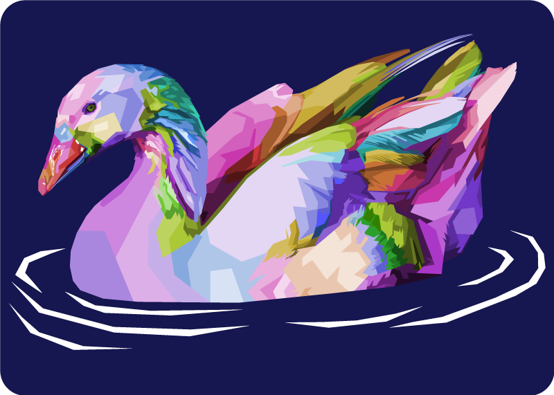 Abstract Duck Art animal vinyl rug - TenStickers