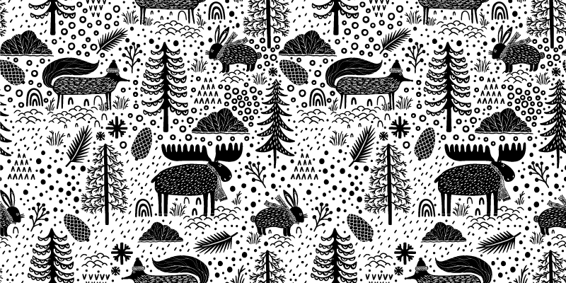 Scandinavian Fauna kids vinyl rug - TenStickers