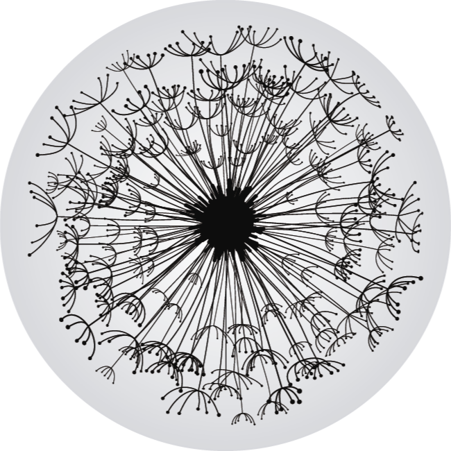 Dandelion Silhouette floral vinyl rug - TenStickers