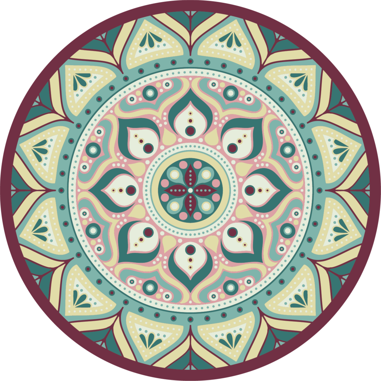 Mandala Circular Design mandala vinyl rug - TenStickers