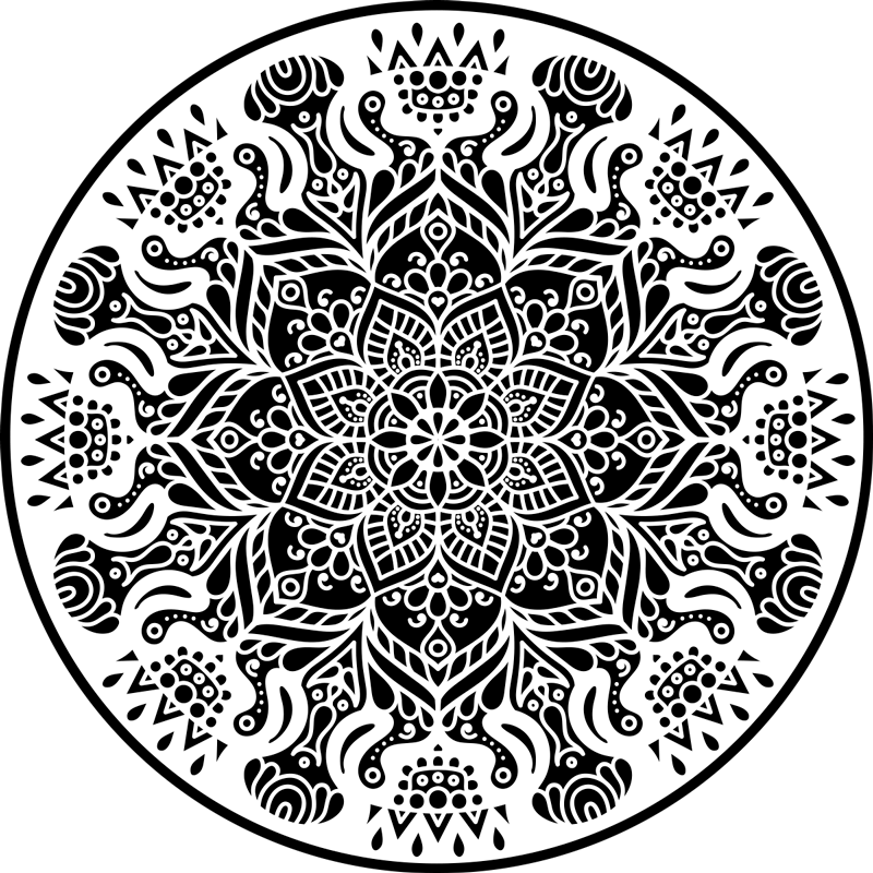 Intricate Mandala Design mandala vinyl rug - TenStickers