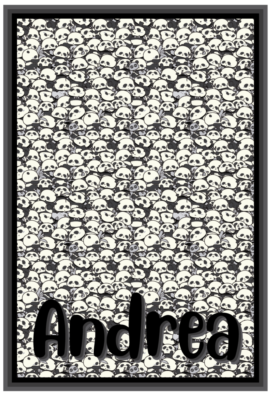 Personalized Pandas custom vinyl rug - TenStickers