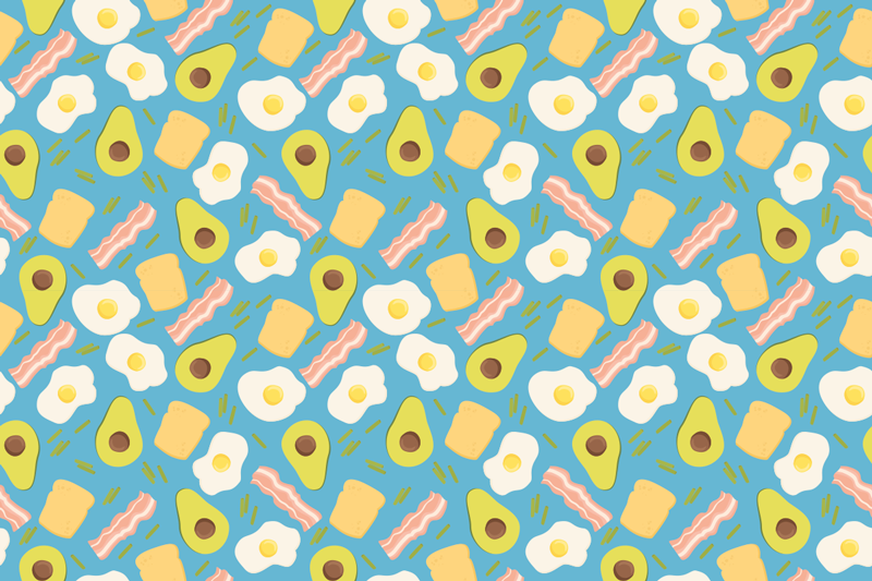 Breakfast Patterns minimal vinyl rug - TenStickers