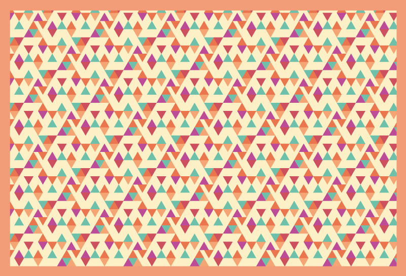 Colourful triangles geometric vinyl rugs - TenStickers