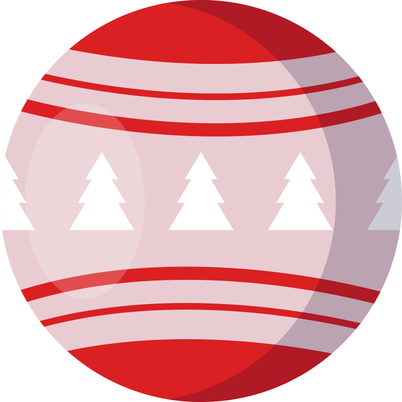 Red painted bauble Christmas tree mat - TenStickers