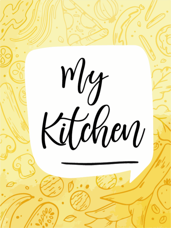 My Kitchen Text kitchen vinyl rug - TenStickers