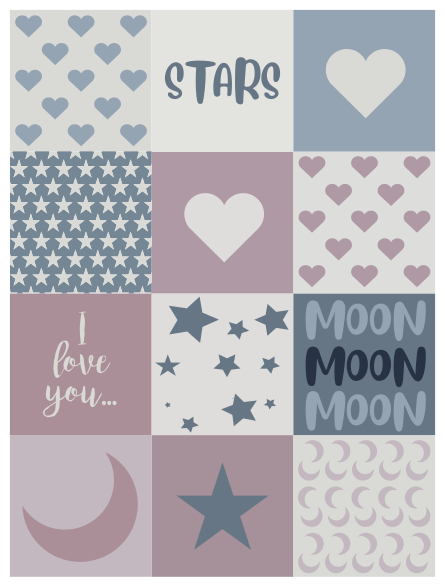 Love You Moon kids vinyl rug - TenStickers