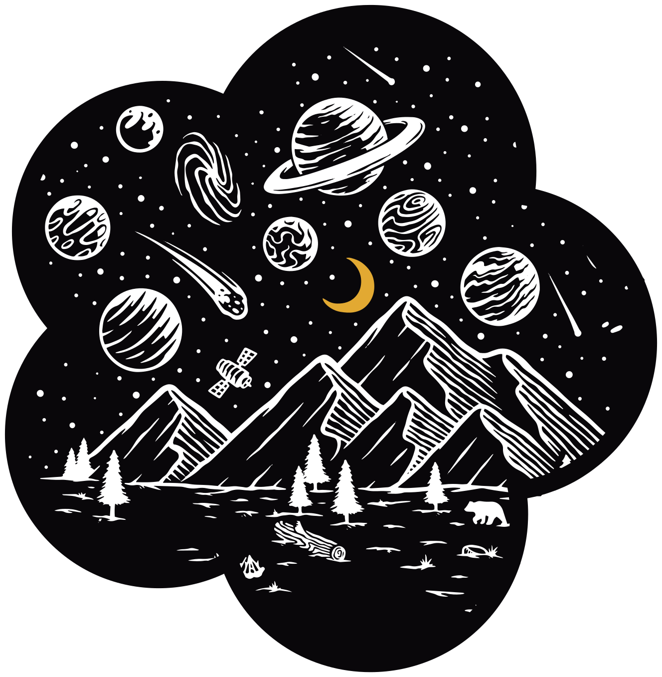 Space Adventure Scene game vinyl rug - TenStickers