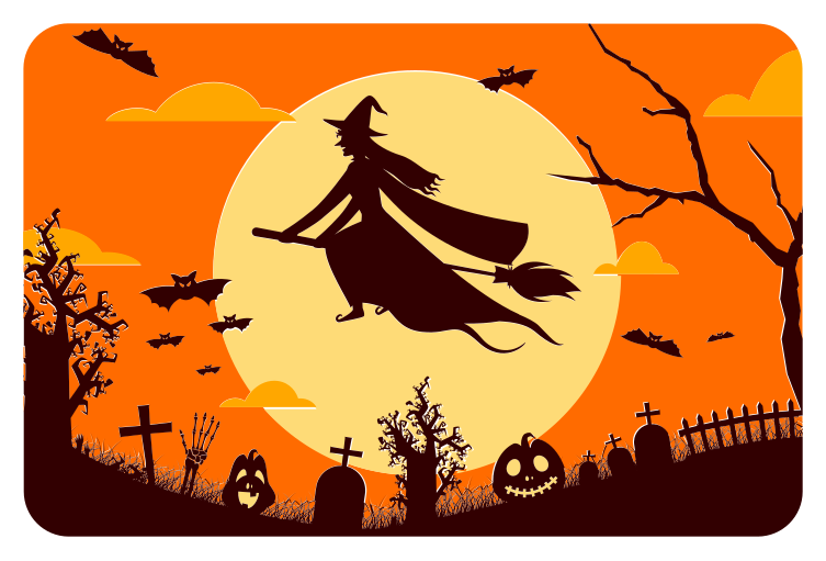 Spooky Halloween Silhouette halloween vinyl rug - TenStickers