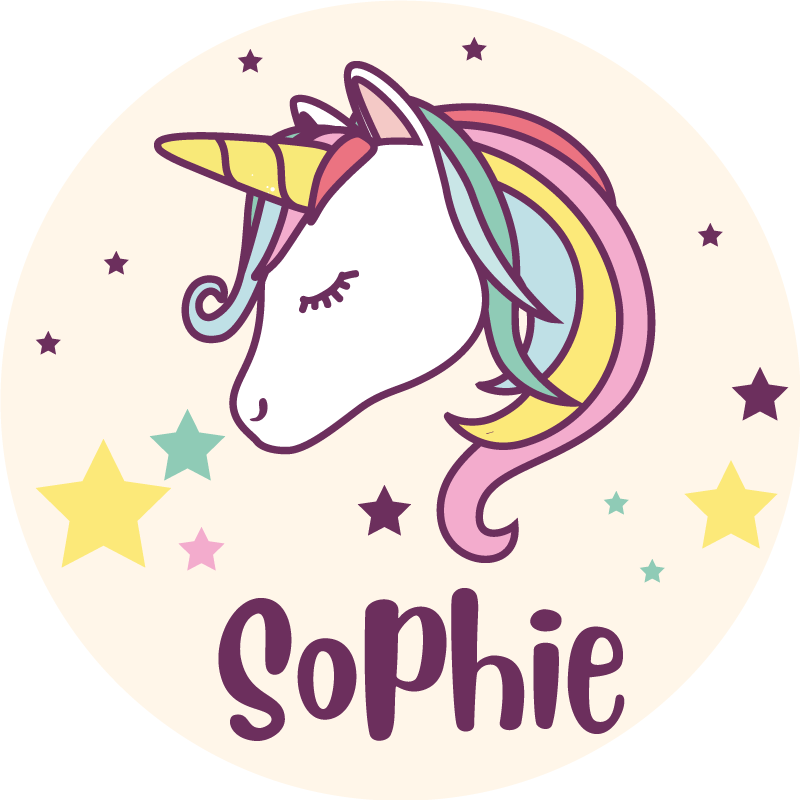 unicorn with name personalised mat - TenStickers