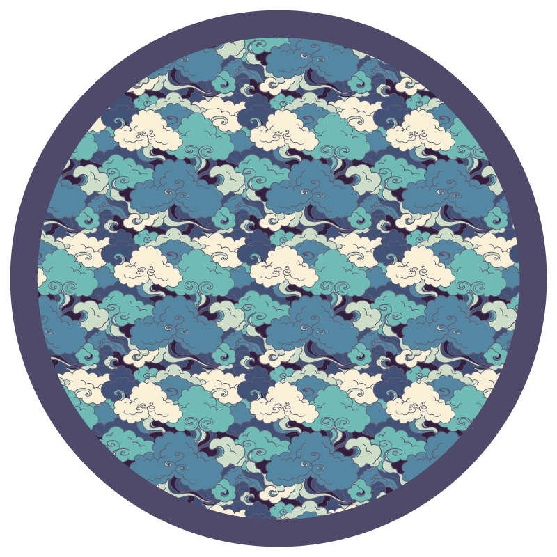 Cloud Patterned Decor floral vinyl rug - TenStickers