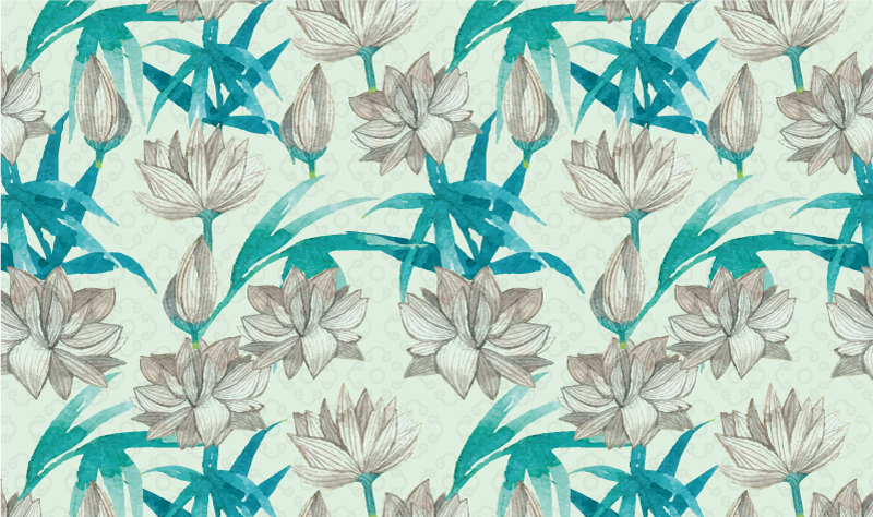 Floral Pastel Tones floral vinyl rug - TenStickers