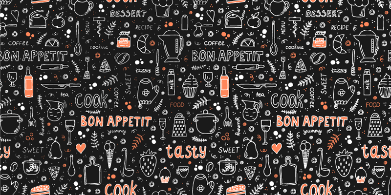 Bon Appetit Cook kitchen vinyl rug - TenStickers