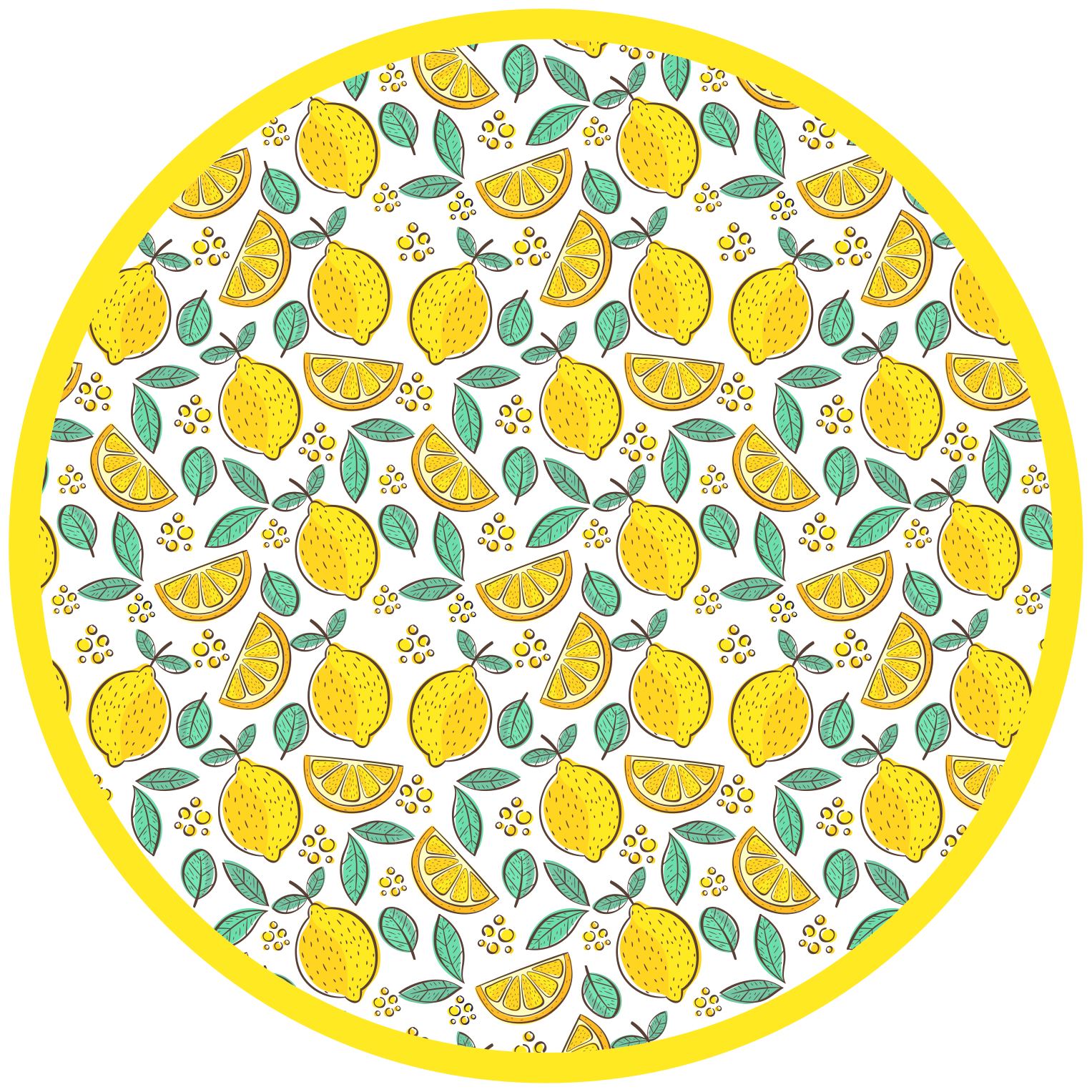 Illustrative lemon pattern kitchen floor tiles - TenStickers