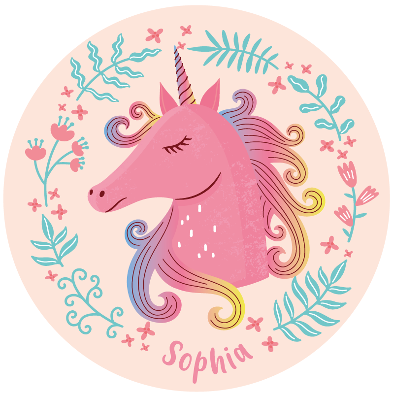 Unicorn Fairytale custom vinyl rug - TenStickers