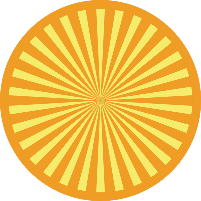 Sunburst Circular Array striped vinyl rug - TenStickers