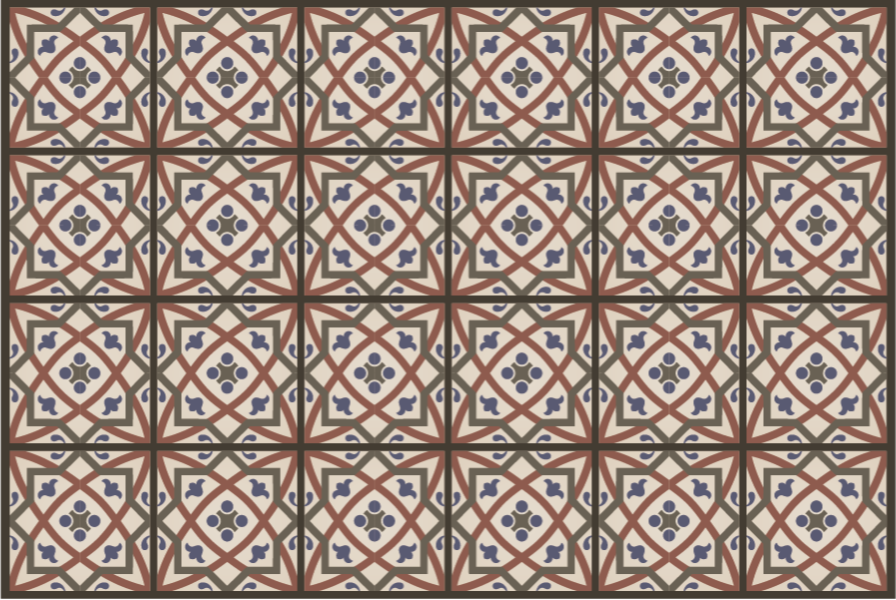 Mediterranean Pattern tile vinyl rug - TenStickers