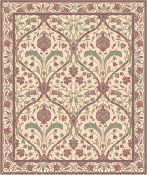 Ornate Floral Motif vintage vinyl rug - TenStickers