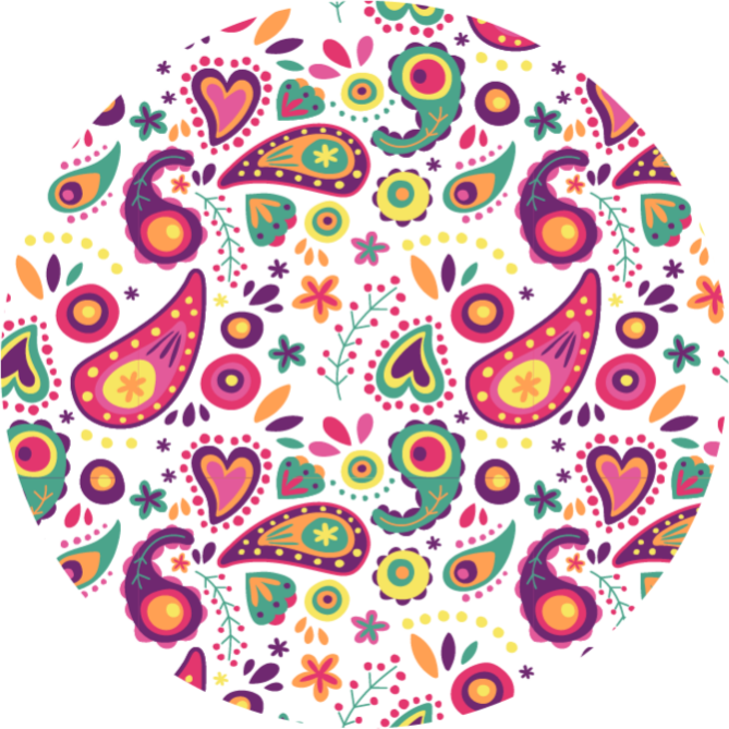 Colorful Paisley Pattern floral vinyl rug - TenStickers