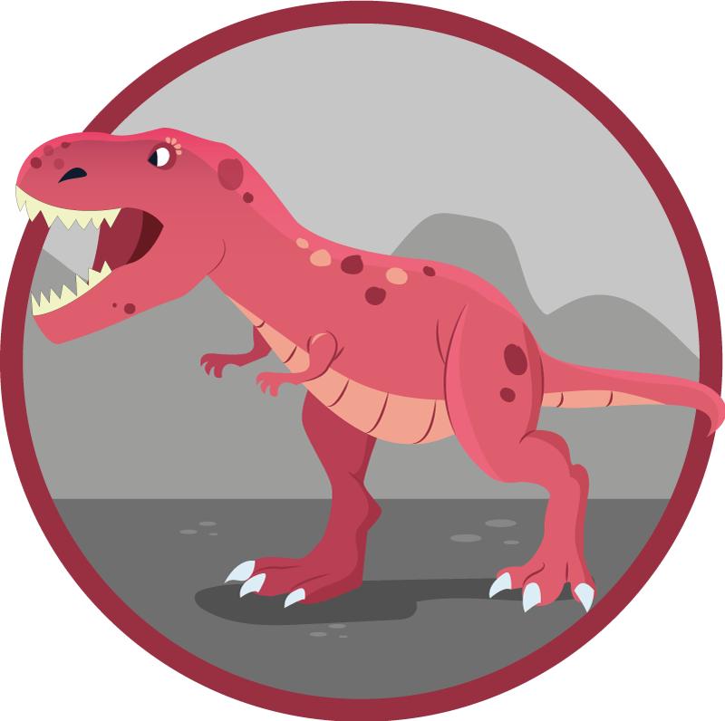 Red dinosaur roar 3D vinyl rug - TenStickers