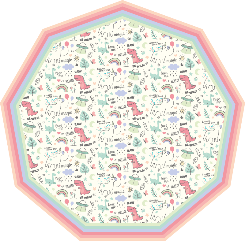 Playful Alphabet Motif kids vinyl rug - TenStickers