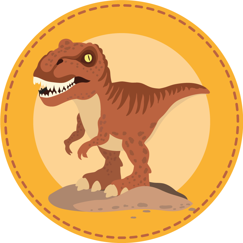 Dinosaur Round Rug kids vinyl rug - TenStickers