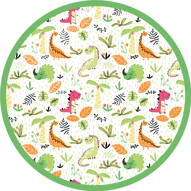 Safari Adventure Circle kids vinyl rug - TenStickers