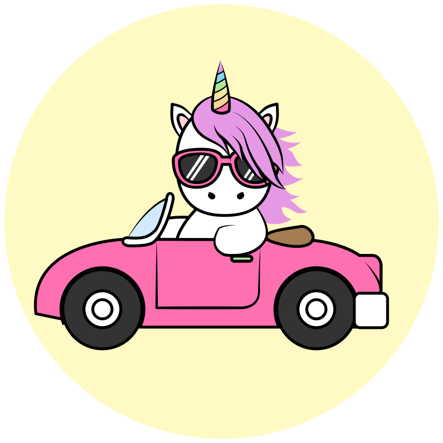 Cool unicorn driving animal rug - TenStickers