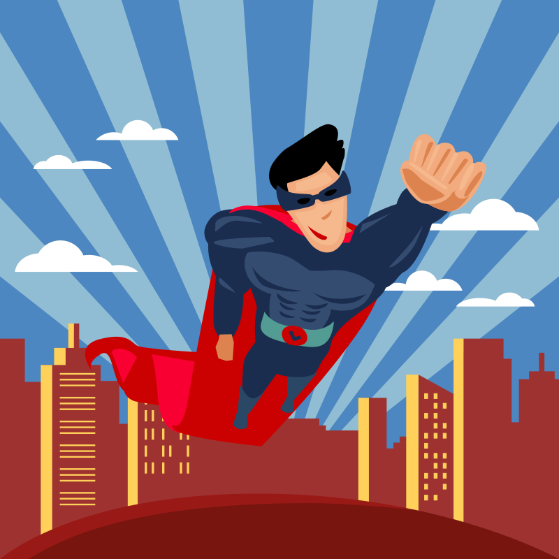 Superhero Flight kids vinyl rug - TenStickers