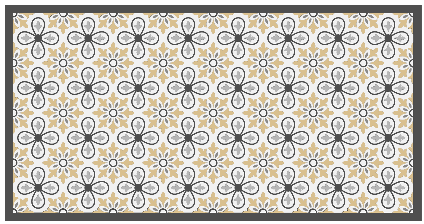 Floral Geometric Harmony geometric vinyl rug - TenStickers