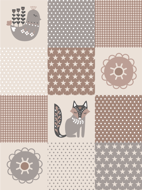 Patchwork Playtime kids vinyl rug - TenStickers