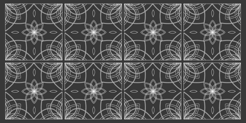 Floral Outline floral vinyl rug - TenStickers