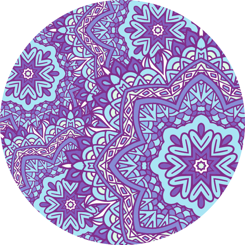 Lively purple motif mandala vinyl rug - TenStickers
